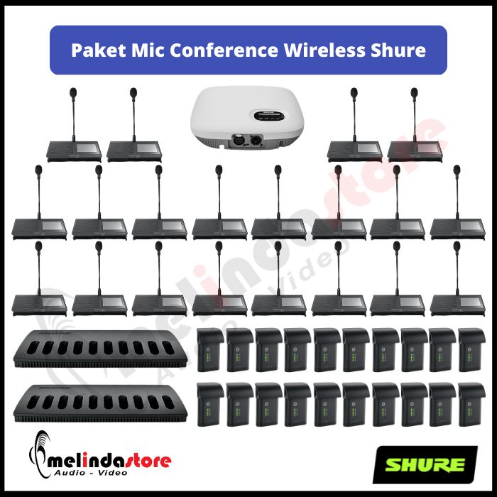 Paket Mic Conference Wireless Shure MXCW Series | Paket 20 Mic